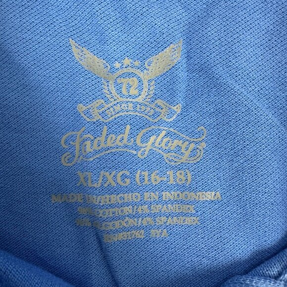 Faded Glory Womens Blue Polo Shirt XL 16-18 Cotton/Spandex Blend - Picture 3 of 4